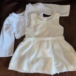 The Children's Place white sequin baby girl dress 12-18 months